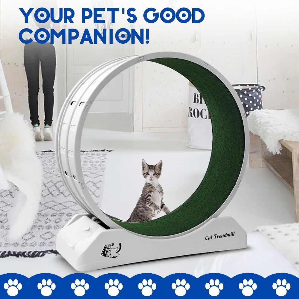 Cat Treadmill Wheel Exerciser for Kitty’S Longer Life Interesting Products Cat Running Wheel with Carpeted Runway Cats Toys Pet