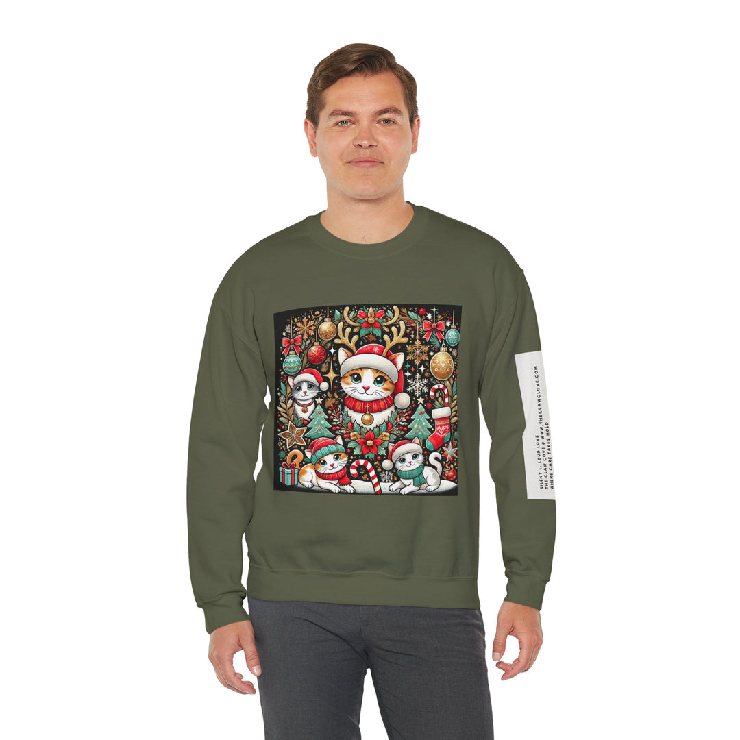 The Claw Cove™ Unisex Kitty Kat Christmas Crewneck Sweatshirt