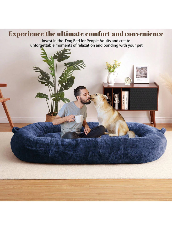 Giant Dog Bed for Men and Women, 75"X48"X14",Washable & Plush Dog Bed for People, Suitable for Adults,Human-Sized Bed