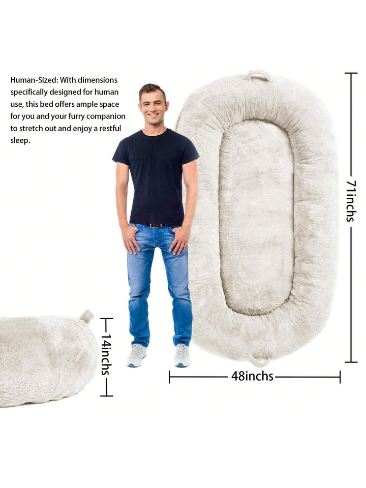 Giant Dog Bed for Men and Women, 75"X48"X14",Washable & Plush Dog Bed for People, Suitable for Adults,Human-Sized Bed