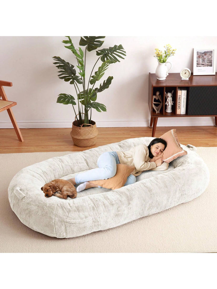 Giant Dog Bed for Men and Women, 75"X48"X14",Washable & Plush Dog Bed for People, Suitable for Adults,Human-Sized Bed