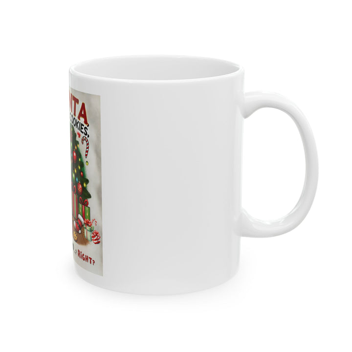 The Claw Cove™ Festive Dog-Themed Ceramic Mug – "Dear Santa, My Dog Ate the Cookies" – Perfect for Holiday Coffee