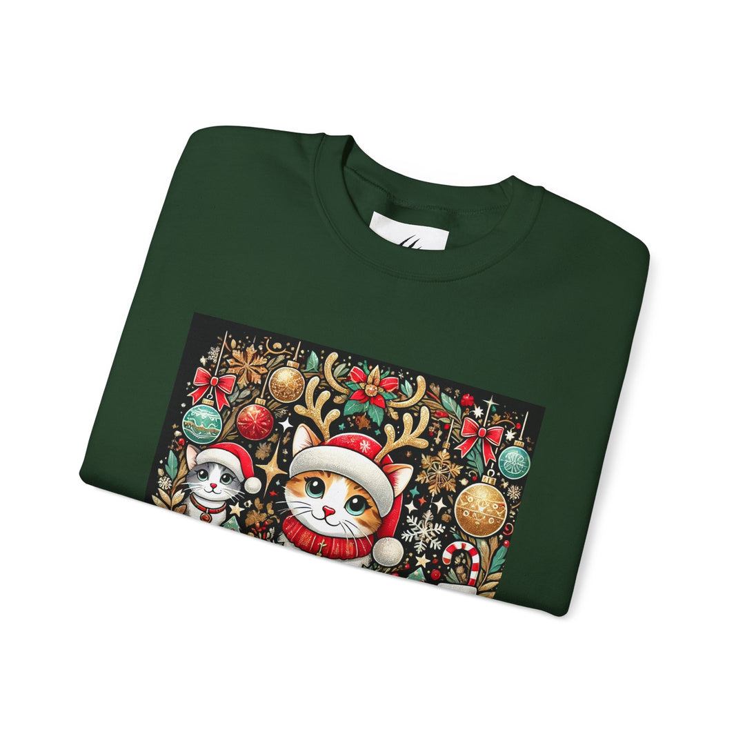 The Claw Cove™ Unisex Kitty Kat Christmas Crewneck Sweatshirt