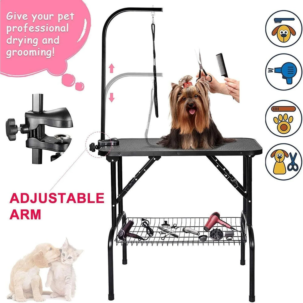 Folding Pet Grooming Table Height Adjustable Drying Table 