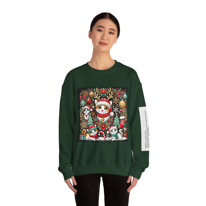 The Claw Cove™ Unisex Kitty Kat Christmas Crewneck Sweatshirt