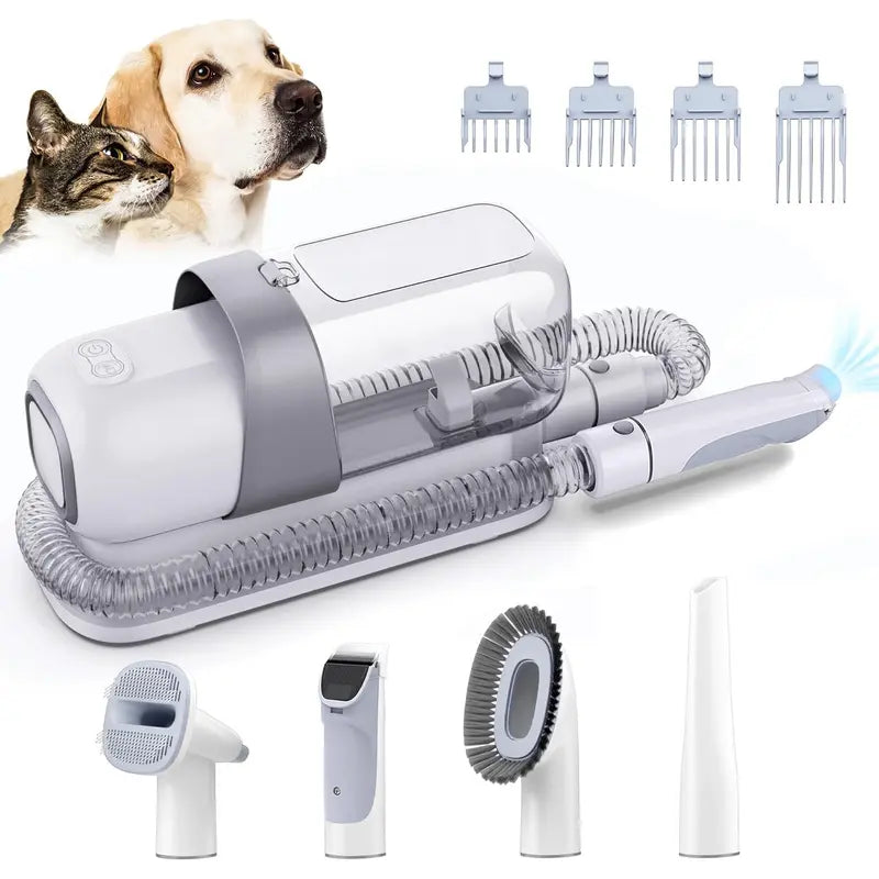 LMVVC Pet Grooming Kit, Dog Grooming Clippers with 2.3L Vacuum Suction 99% Pet Hair, Pet Grooming Vacuum Low Noise