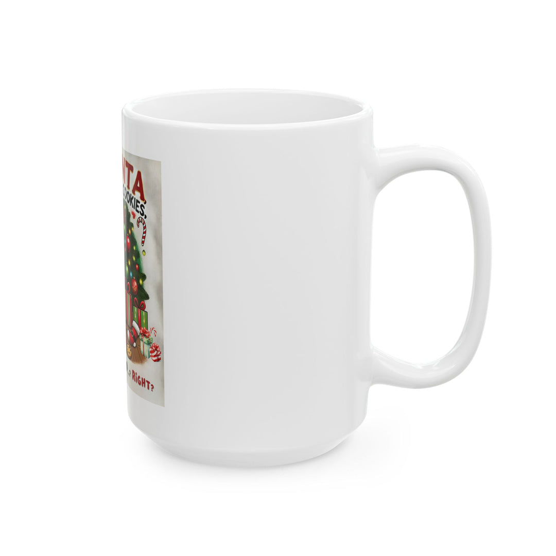 The Claw Cove™ Festive Dog-Themed Ceramic Mug – "Dear Santa, My Dog Ate the Cookies" – Perfect for Holiday Coffee