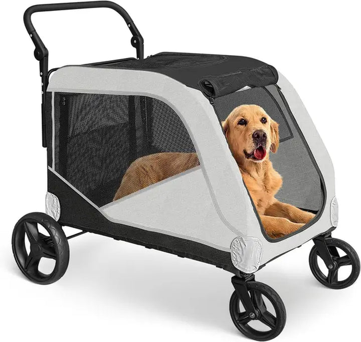 Extra Large Dog Stroller for Large Dogs Dog Carts with 4 Wheels,Adjustable Handle & Breathable Mesh & Reflective Design