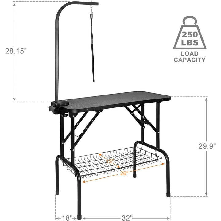 Folding Pet Grooming Table Height Adjustable Drying Table 