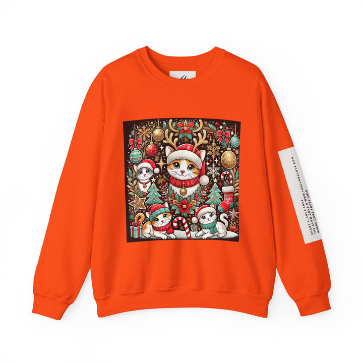 The Claw Cove™ Unisex Kitty Kat Christmas Crewneck Sweatshirt