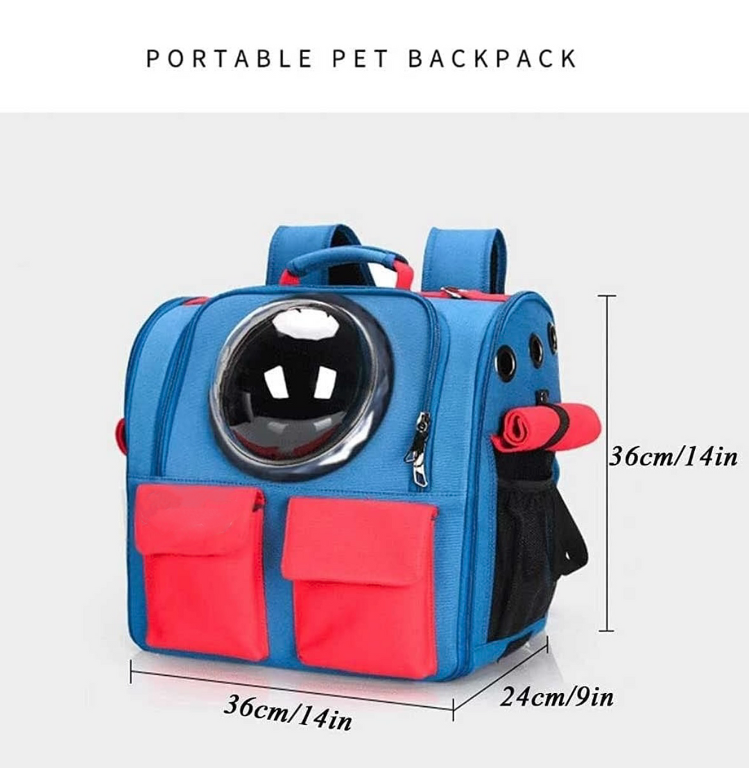 The Claw Cove™ Pet Supplies Cat Backpack Transparent Expandable Backpack Portable Backpack Dog Breathable Large Capacity Space Capsule Bag