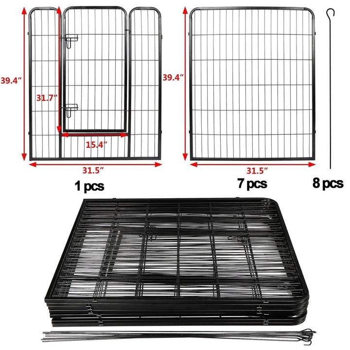 US Foldable 8 Panels 40'' Height for Large Dog Playpen Dog Fence Puppy Exercise Pen with Doors Playpen Designed for Indoor Use