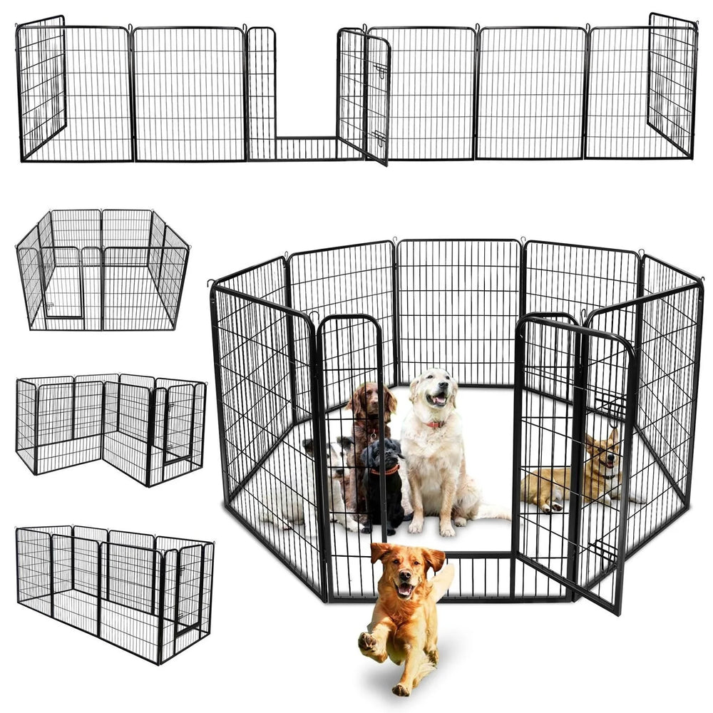 US Foldable 8 Panels 40'' Height for Large Dog Playpen Dog Fence Puppy Exercise Pen with Doors Playpen Designed for Indoor Use