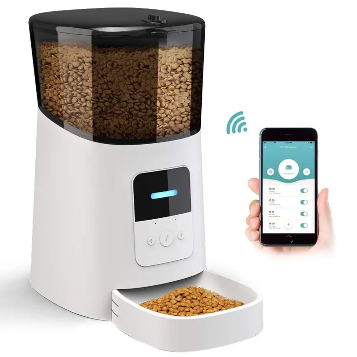 Dog Cat Smart Pet Feeder Wifi Mobile Phone App Remote Control Microchip Automatic Pet Feeder with 6L Auto Timer