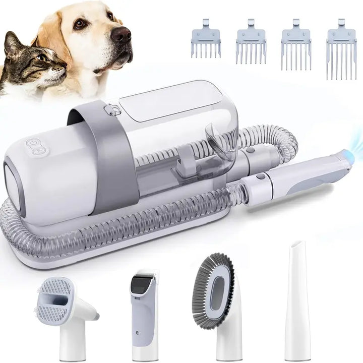 LMVVC Pet Grooming Kit, Dog Grooming Clippers with 2.3L Vacuum Suction 99% Pet Hair, Pet Grooming Vacuum Low Noise