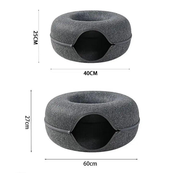 Cats Just Wanna Have Fun! The Claw Clove™ Interactive Cat Donut Bed