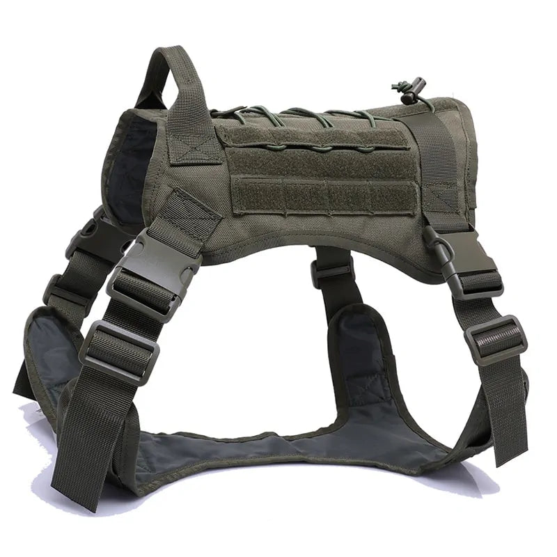 Tactical Dog Harness With Handle and Bungee Leash For Large Dogs