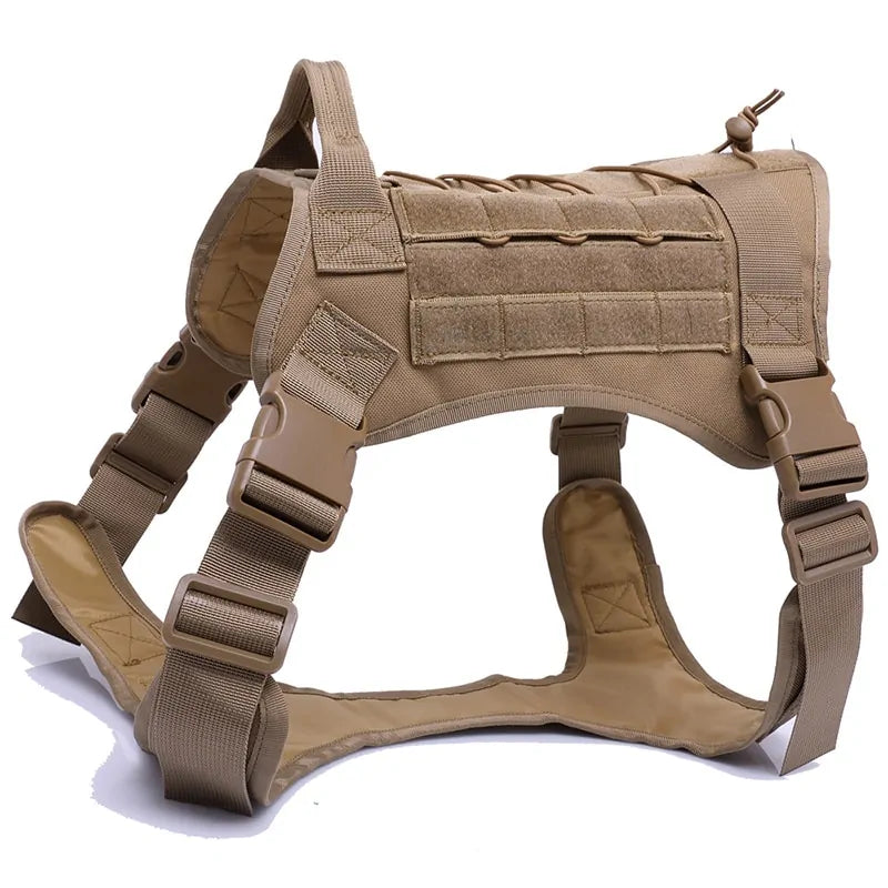 Tactical Dog Harness With Handle and Bungee Leash For Large Dogs